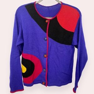 Vintage Purple Cardigan with unique buttons